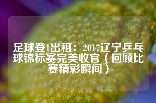 足球登1出租：2017辽宁乒乓球锦标赛完美收官（回顾比赛精彩瞬间）